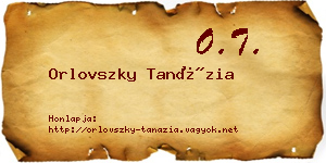 Orlovszky Tanázia névjegykártya